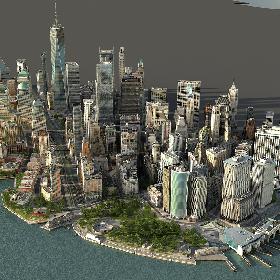 3D Manhattan Lower Part1 2 3 Low Poly model